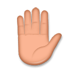 Émoji ✋🏽 Main Levée : Peau Légèrement Mate sur LG G5.