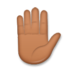 ✋🏾 Emoji erhobene Hand: mitteldunkle Hautfarbe LG G5.