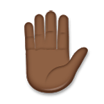 ✋🏿 Emoji Mão Levantada: Pele Escura na LG G5.