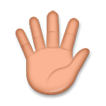 Emoji 🖐🏽 Mano Aperta: Carnagione Olivastra su LG G5.