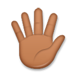 🖐🏾 Emoji Hand mit gespreizten Fingern: mitteldunkle Hautfarbe LG G5.