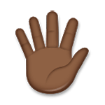🖐🏿 Emoji Hand mit gespreizten Fingern: dunkle Hautfarbe LG G5.