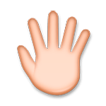 Main levée avec les doigts écartés LG G5.