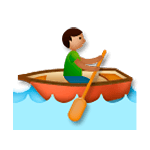 Émoji 🚣🏽 Personne Ramant Dans Une Barque : Peau Légèrement Mate sur LG G5.