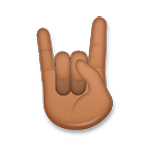 🤘🏾 Emoji Mano Haciendo El Signo De Cuernos: Tono De Piel Oscuro Medio en LG G5.