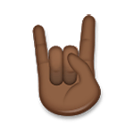 🤘🏿 Emoji Mano Haciendo El Signo De Cuernos: Tono De Piel Oscuro en LG G5.