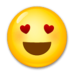 Émoji 😍 Visage Souriant Avec Yeux En Forme De Cœur sur LG G5.