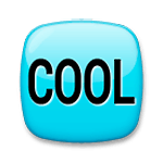 🆒 Emoji Wort „Cool“ in blauem Quadrat LG G5.