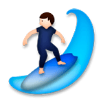 Emoji 🏄🏻 Persona Che Fa Surf: Carnagione Chiara su LG G5.