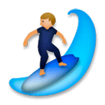 🏄🏼 Emoji Persona Haciendo Surf: Tono De Piel Claro Medio en LG G5.