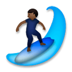 Emoji 🏄🏿 Persona Che Fa Surf: Carnagione Scura su LG G5.