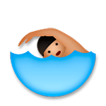 🏊🏽 Emoji Pessoa Nadando: Pele Morena na LG G5.
