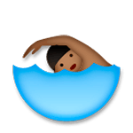 🏊🏾 Emoji Pessoa Nadando: Pele Morena Escura na LG G5.