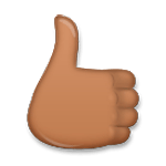 👍🏾 Emoji Daumen hoch: mitteldunkle Hautfarbe LG G5.