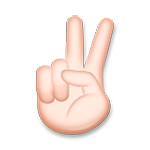 ✌🏻 Emoji Mão Em V De Vitória: Pele Clara na LG G5.