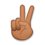 ✌🏾 Emoji Mano Con Señal De Victoria: Tono De Piel Oscuro Medio en LG G5.