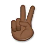 ✌🏿 Emoji Mano Con Señal De Victoria: Tono De Piel Oscuro en LG G5.