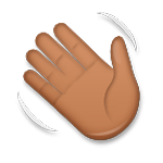 👋🏾 Emoji Mão Acenando: Pele Morena Escura na LG G5.