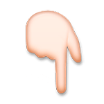 👇🏻 Emoji Dorso Da Mão Com Dedo Indicador Apontando Para Baixo: Pele Clara na LG G5.