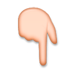 Emoji 👇🏼 Indice Abbassato: Carnagione Abbastanza Chiara su LG G5.
