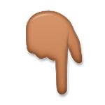 👇🏾 Emoji Dorso Da Mão Com Dedo Indicador Apontando Para Baixo: Pele Morena Escura na LG G5.