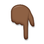 👇🏿 Emoji Dorso Da Mão Com Dedo Indicador Apontando Para Baixo: Pele Escura na LG G5.