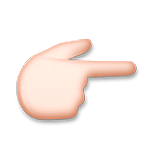 Emoji 👉🏻 Indice Verso Destra: Carnagione Chiara su LG G5.