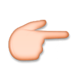 👉🏼 Emoji Dorso Da Mão Com Dedo Indicador Apontando Para A Direita: Pele Morena Clara na LG G5.