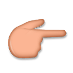 👉🏽 Emoji Dorso Da Mão Com Dedo Indicador Apontando Para A Direita: Pele Morena na LG G5.