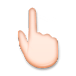 👆🏻 Emoji nach oben weisender Zeigefinger von hinten: helle Hautfarbe LG G5.
