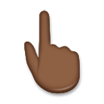 👆🏿 Emoji nach oben weisender Zeigefinger von hinten: dunkle Hautfarbe LG G5.