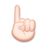 ☝🏻 Emoji Dedo índice Hacia Arriba: Tono De Piel Claro en LG G5.