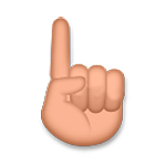 ☝🏽 Emoji nach oben weisender Zeigefinger von vorne: mittlere Hautfarbe LG G5.
