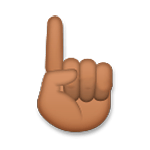 ☝🏾 Emoji Indicador Apontando Para Cima: Pele Morena Escura na LG G5.