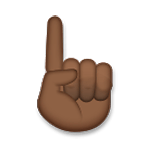 ☝🏿 Emoji nach oben weisender Zeigefinger von vorne: dunkle Hautfarbe LG G5.