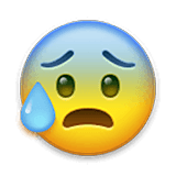 Emoji 😰 Faccina Blu Sudata su LG Velvet.