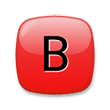 🅱️ Emoji Großbuchstabe B in rotem Quadrat LG Velvet.