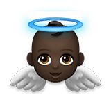 👼🏿 Emoji Bebé ángel: Tono De Piel Oscuro en LG Velvet.