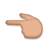 👈🏽 Emoji Dorso Da Mão Com Dedo Indicador Apontando Para A Esquerda: Pele Morena na LG Velvet.