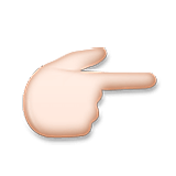 👉🏻 Emoji Dorso Da Mão Com Dedo Indicador Apontando Para A Direita: Pele Clara na LG Velvet.