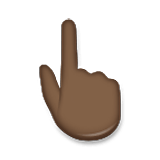 👆🏿 Emoji Dorso Da Mão Com Dedo Indicador Apontando Para Cima: Pele Escura na LG Velvet.