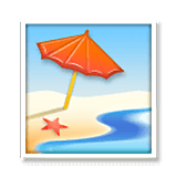 Emoji 🏖️ Spiaggia Con Ombrellone su LG Velvet.
