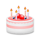 Émoji 🎂 Gâteau D’anniversaire sur LG Velvet.