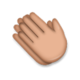 Emoji 👏🏽 Mani Che Applaudono: Carnagione Olivastra su LG Velvet.