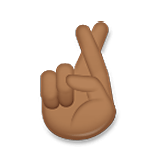 🤞🏾 Emoji Hand mit gekreuzten Fingern: mitteldunkle Hautfarbe LG Velvet.