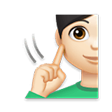 Emoji 🧏🏻‍♂️ Uomo Con Problemi Di Udito: Carnagione Chiara su LG Velvet.