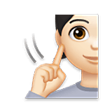 Emoji 🧏🏻 Persona Con Problemi Di Udito: Carnagione Chiara su LG Velvet.