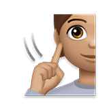 Emoji 🧏🏽 Persona Con Problemi Di Udito: Carnagione Olivastra su LG Velvet.