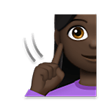 🧏🏿‍♀️ Emoji Mujer Sorda: Tono De Piel Oscuro en LG Velvet.