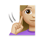 Emoji 🧏🏼‍♀️ Donna Con Problemi Di Udito: Carnagione Abbastanza Chiara su LG Velvet.